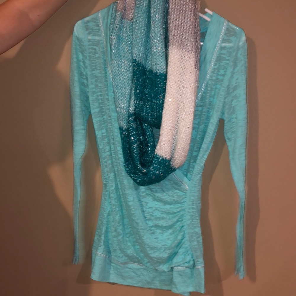 Teal shirt and scarf combo!